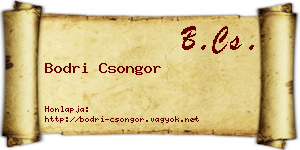 Bodri Csongor névjegykártya